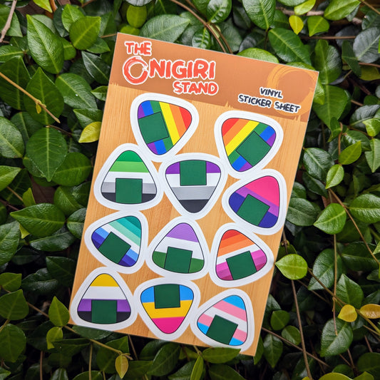Pride Onigiri Sticker Sheet (11 stickers)