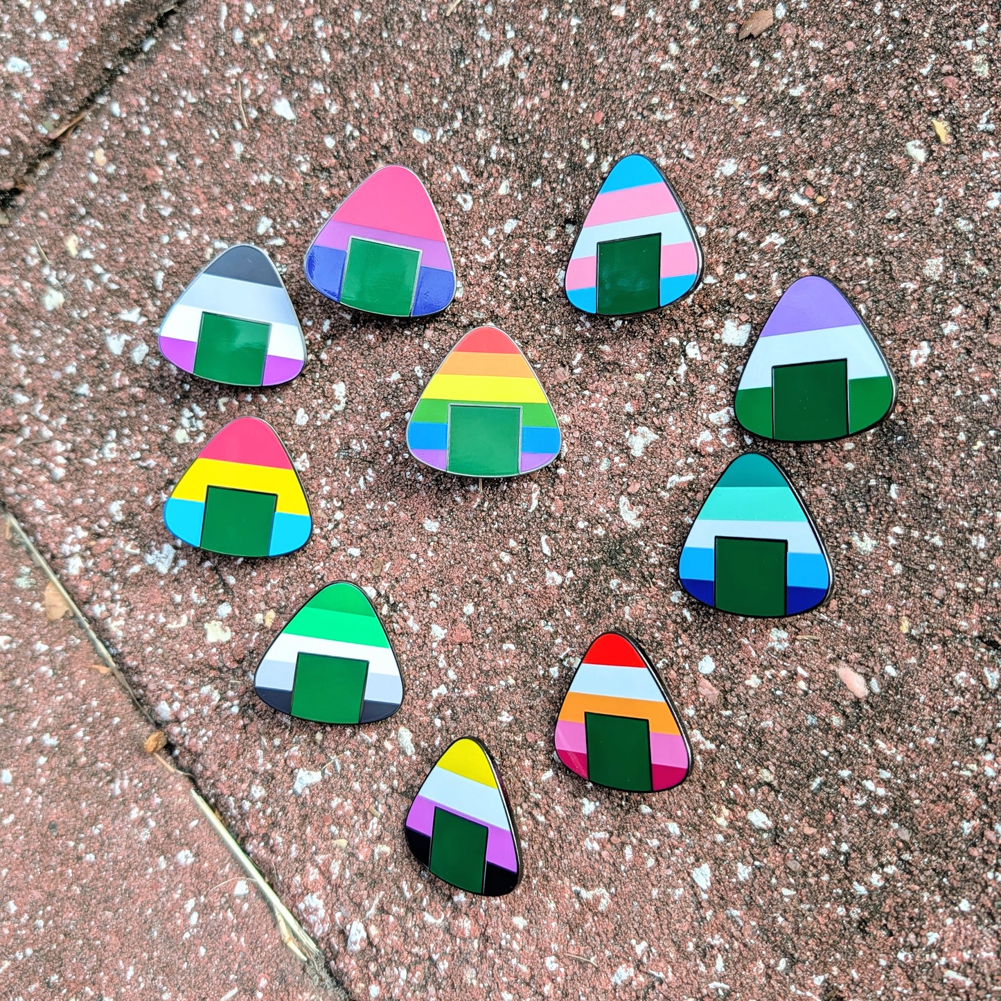 Pride Onigiri Enamel Pins (multiple designs)