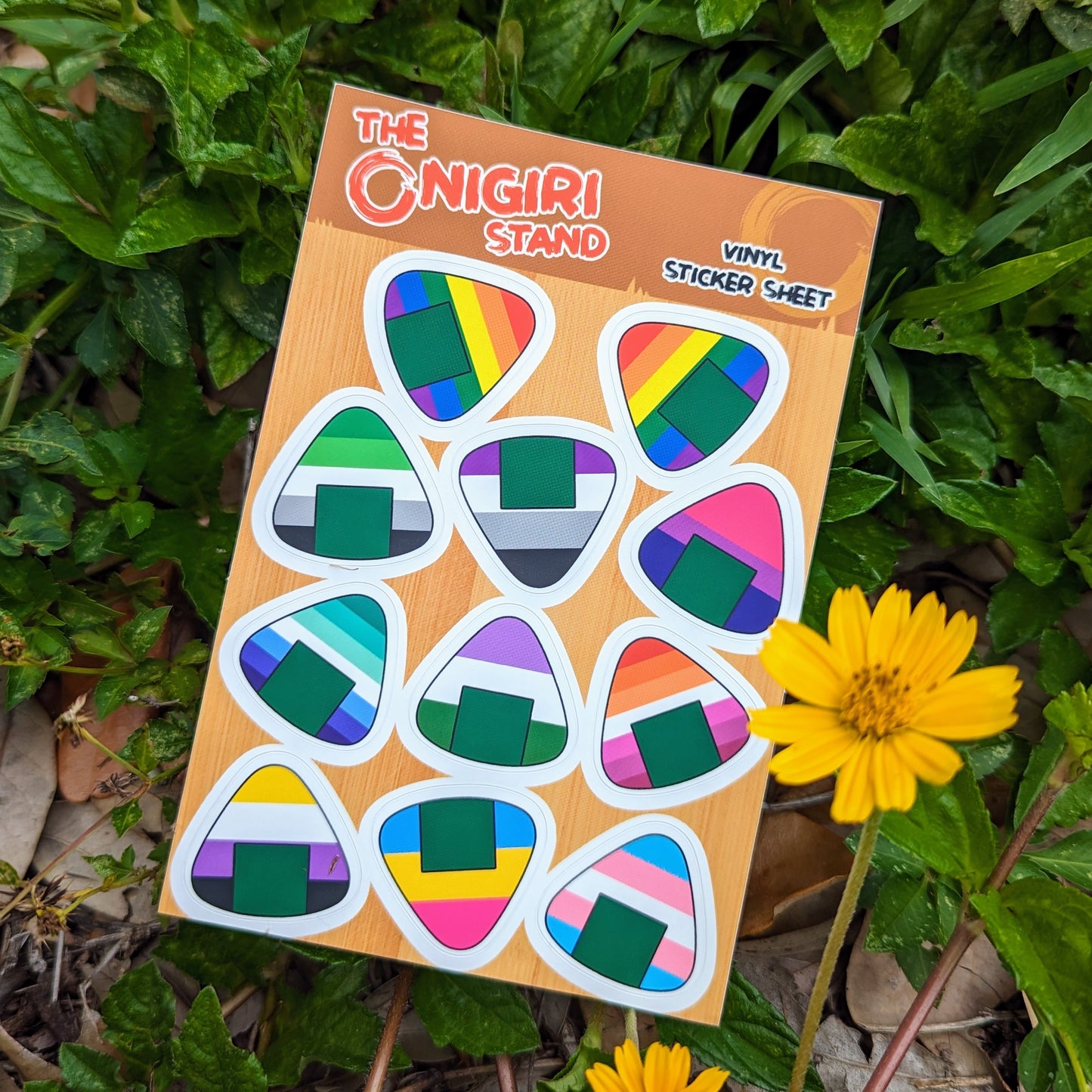 Pride Onigiri Sticker Sheet (11 stickers)