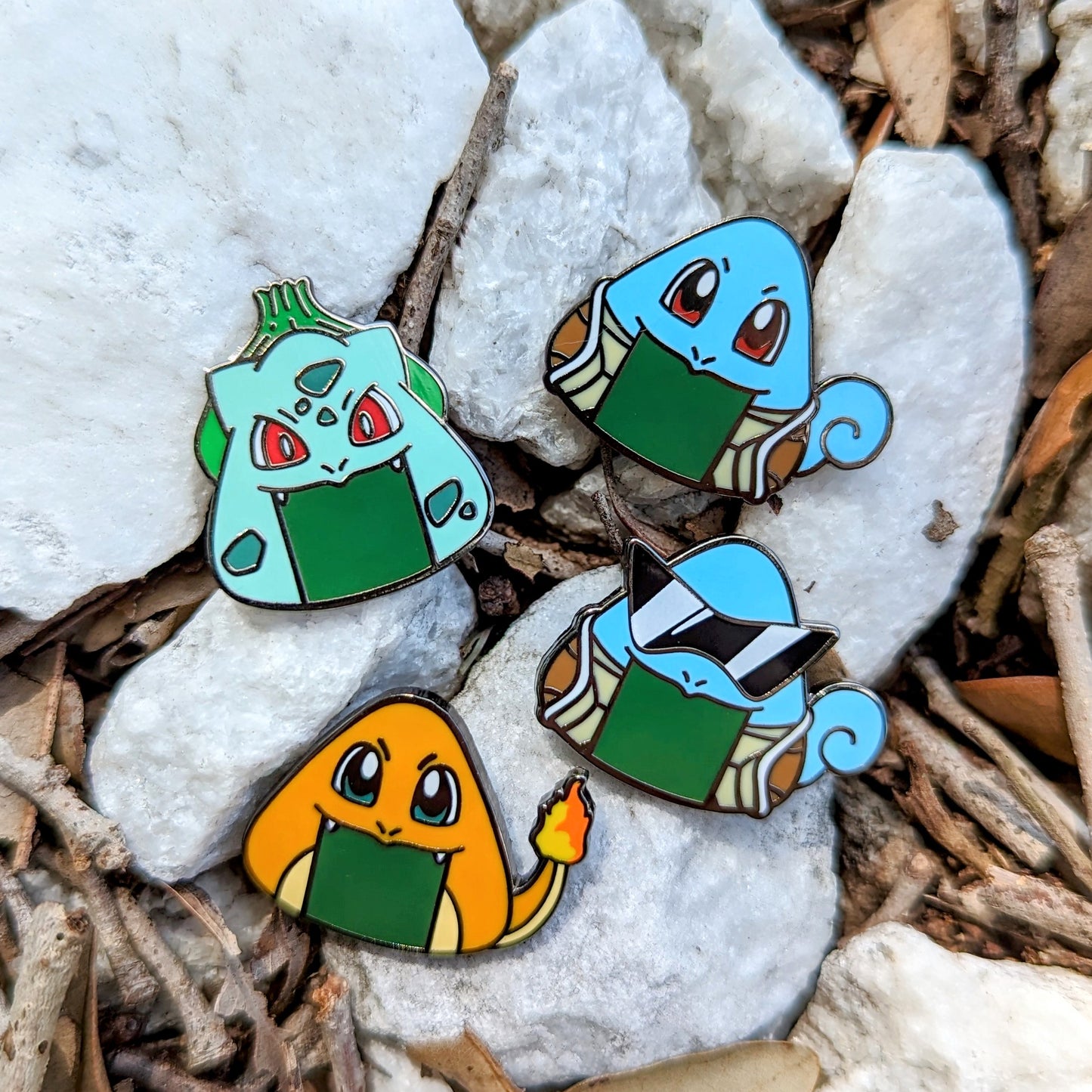 Pokegiri - Kanto Starters - Mini Pins (4 styles)