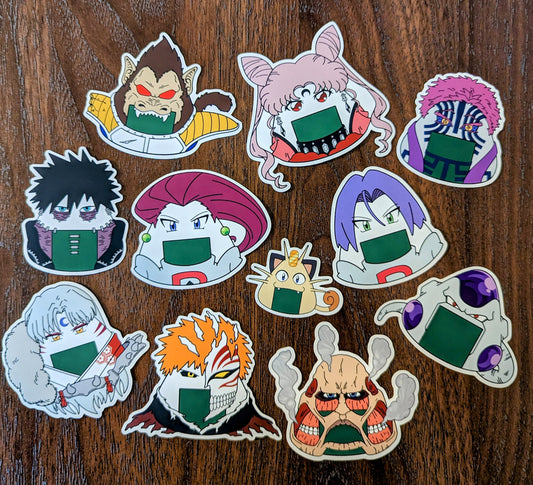 Cosplay Onigiri Villains: Vinyl Stickers